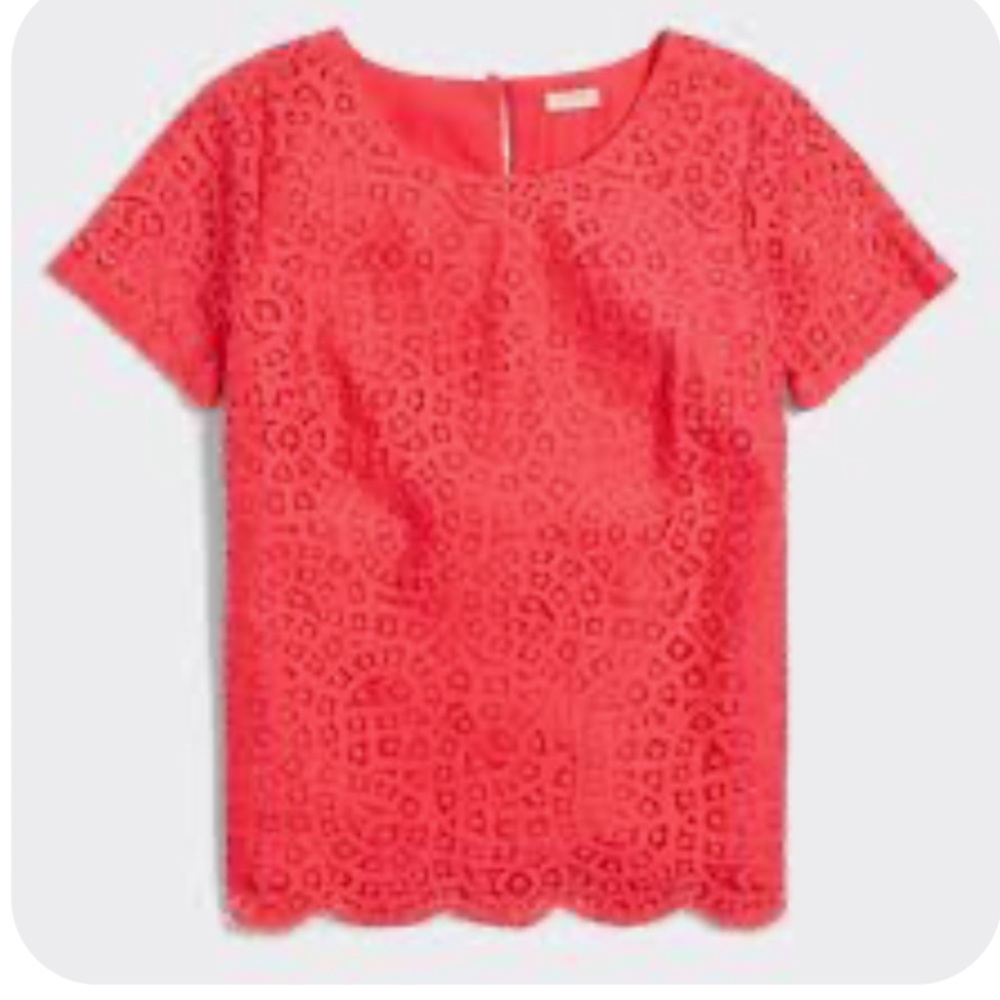 J.Crew Coral Lace Blouse